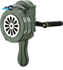 110dB Hand Crank Air Raid Siren Medium Green Aluminium Alloy Folding Handle picture
