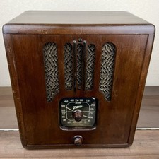 Zenith 4-B-231 1938 Black Dial Cube Tube Radio Wood Cabinet For Parts Repair picture
