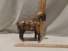 VINTAGE-HAND MADE WARRIOR HORSE BEAUTIFULY DECORATED-MOSAIC SADDLE picture