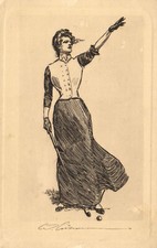 PC ARTIST SIGNED, CHARLES DANA GIBSON, GLAMOUR LADY, Vintage Postcard (b58722) picture