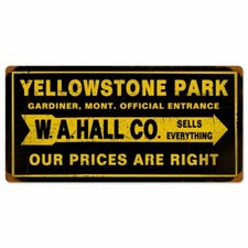YELLOWSTONE PARK OFFICIAL ENTRANCE ARROW 24