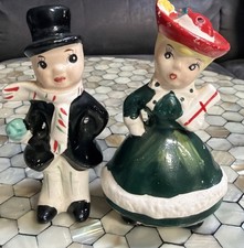 Vintage 1950's Lefton Christmas Salt & Pepper Holiday Shakers  picture