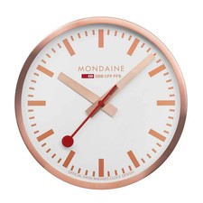 Mondaine Wall Clock White Dial Bronze Case 25cm A990.CLOCK.18SBK picture