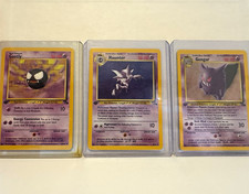 1st Edition Gengar, Haunter, and Gastly - Fossil 05/62, 06/62, 33/62 - LP picture