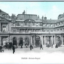 c1900s Paris, France Palais-Royal Colonnade Carriages Pedestrians Street A354 picture