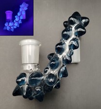 Atomic Blue Stardust UV 14mm Female-Male Glass Drop Down Attachment Adapter picture