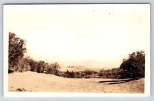 Postcard Unidentified RPPC, Scenic View, Field, Tree Line, Mountains Beyond picture