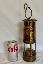 E Thomas & Williams Cambrian Miners Safety oil Lamp Brass glass 1991 Wales UK picture