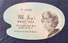 Vintage 1960's Buffalo NY Mr Jay's Beauty Villa Hairdresser Appointment Card picture