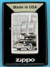 Zippo Car & Building Satin Chrome Chrome Zippo Lighter NEW picture