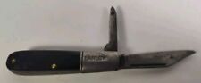 Camco Barlow Pocket Knife Black Handle 2 Blades USA Vintage Used See Pictures picture