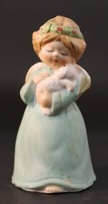 Vintage 1978 Jasco Bisque Porcelain Christmas Bell Angel Holding Lamb picture