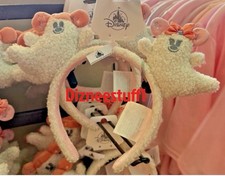 2026 Disney Parks Halloween Minnie Mickey Cutie Ghost Ears Fleece Headband Pink picture