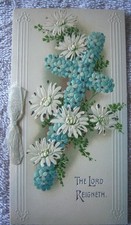 Antique 1910's Art Deco RAPHAEL TUCK Floral Card - Easter Burnside Poem picture