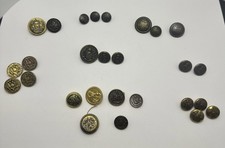 Vintage Metal Coat of Arms Crest Heraldic Uniform Buttons Lot Of 28 Brass picture