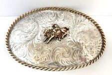 Sterling DIABLO RODEO BULL RIDER Belt Buckle 5.25