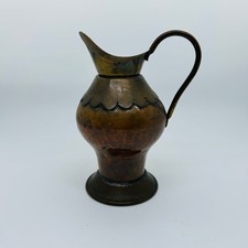 Vintage Maudoux Dinant Belgium Copper Brass Pitcher Antique Dinanderie Jug picture