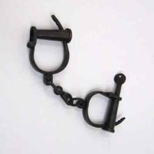 Metal Hand cuffs ~ Iron shackles ~ Hand cuff with chain 12