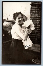 c1910's Mother And Crying Baby Jackson Michigan MI RPPC Photo Antique Postcard picture