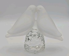 Vintage Reijmyre  Sweden Crystal Frosted Glass Twin Bird Figurine Love Pair picture