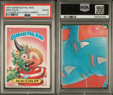 1987 Garbage Pail Kids Sticker 355b Semi Colin No Number Error PSA 2 picture
