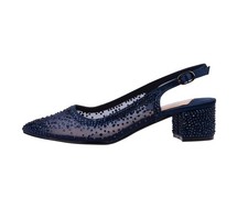 Ninety Union Lady Couture Demi Rhinestone Mesh Slingback, Navy, 9 picture