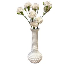 Vintage E.O. Brody Co. White Milk Glass Hobnail Bud Vase 7.5”* picture