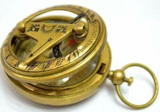 Marine Gilbert Sundial Handmade Lot Of 10 Antique Nautical Brass Compass Sons picture