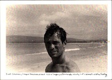 Jack Kerouac at Tanger Beach 1957 Photo by Allen Ginsberg 6 x 4 1/4 postcard picture
