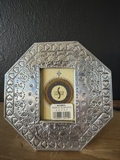 Vintage Style Studio Eighty Four Embossed Hearts Aluminum Photo Frame Cottage picture