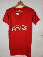 Vtg Coca Cola Jerzees Russell Women's night gown Sz M night shirt pajama USA HTF picture