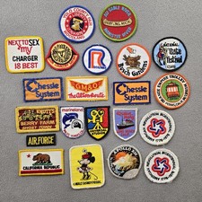 Vintage Lot 41 Patches Railroad Disney Apollo 13 Military Travel Amusement Parks picture