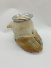 Vintage Cow Hoof Yerba Mate Cup & Stainless Steel Straw picture