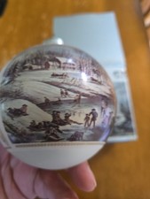 Vintage Currier and Ives 1973 Christmas Ornament American Winter Scenes Holiday picture