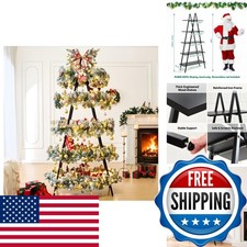 Sicrifety 5.8FT Christmas Village Display Stand, 5 Tier Xmas Tree Shelves picture