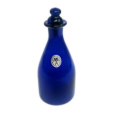 Rare Vintage MMA Metropolitan Museum 1840 Cobalt Blue Glass Bottle with Stopper picture