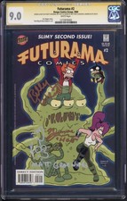 Futurama Comics #2 CGC SS 9.0 Matt Groening Signed Sketch Billy West Lamarche picture