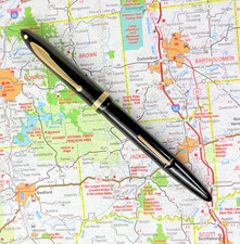 Vintage Sheaffer Balance Lifetime Fountain Pen, black w/ 14k gold nib, restored picture