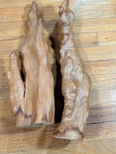 Vintage Tom Gaskins Cypress Knee Wood Sculptures Pair Palmdale Florida picture