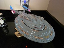 Handmade Star Trek USS Enterprise 1701E First Contact model prop ship with light picture