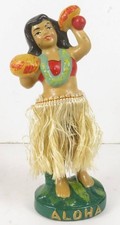 antique Hawaii hula girl uli uli nodder bobblehead 6 3/4 inch tall picture