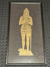 Edward, The Black Prince Brass Rubbing Framed 16 X 30 Vintage Print picture