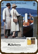 1984 BURBERRYS of London Trench coats Vintage-Look DECORATIVE REPLICA METAL SIGN picture