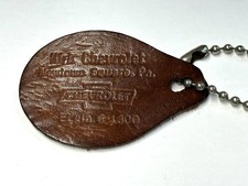 Vintage 1950’s Leather Chevrolet Promotional Key Fob From PA Dealership-MUST SEE picture