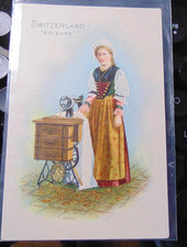The Singer Manufacturing Co. Switzerland Vintage  Advertising Trade Card picture