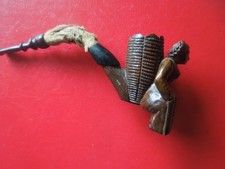 J8003 ANTIQUE GERMAN  NICE WOMAN WOOD CARVED  TABACCO PIPE  SEE DESCRIP picture