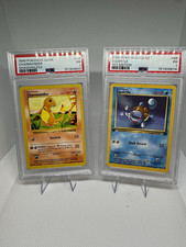 Pokémon Charmander Shadowless 1999 #46 & Squirtle 2000 Team Rocket 1st Ed #68 picture