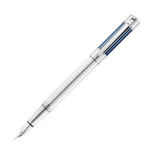 Waldmann Commander 23 Fountain Pen in Sterling Silver and Blue Lacquer, Broad picture