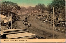 Postcard Bremer County Fair Parade at Race Track, Waverly, Iowa - used 1911 picture
