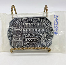 Hesston 2017 National Finals Rodeo NFR Wrangler Small 3.375 x 2.375 belt buckle picture